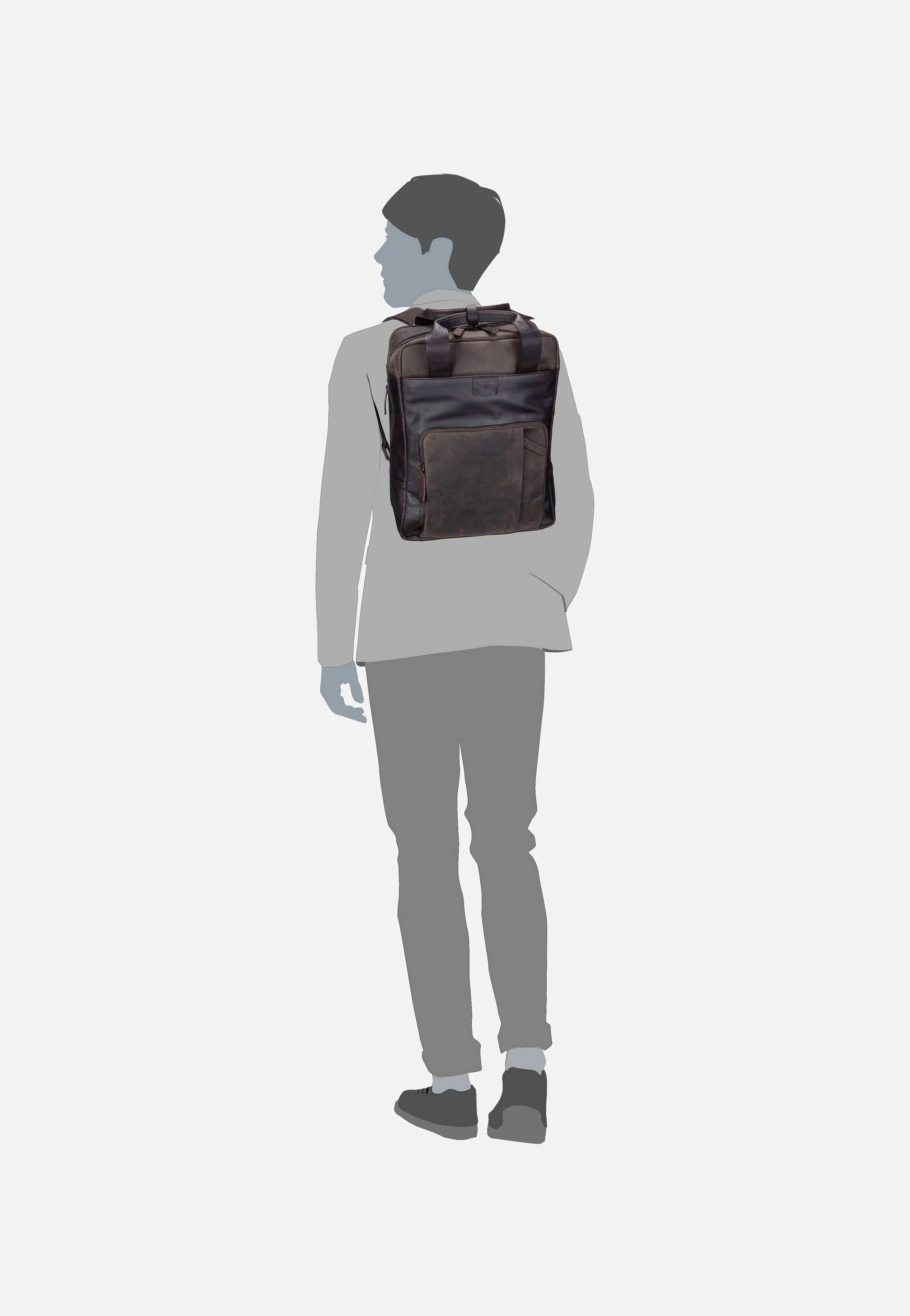 Brick Lane Josh Backpack LVZ Dark Brown - Rucksack