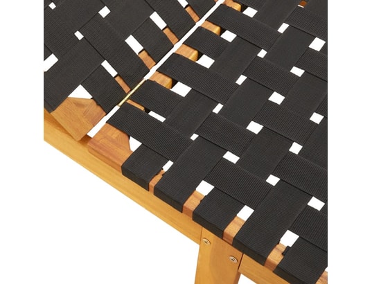 VIDAXL - Bain de soleil Chaises longues lot de 2 noir bois d'acacia solide et tissu