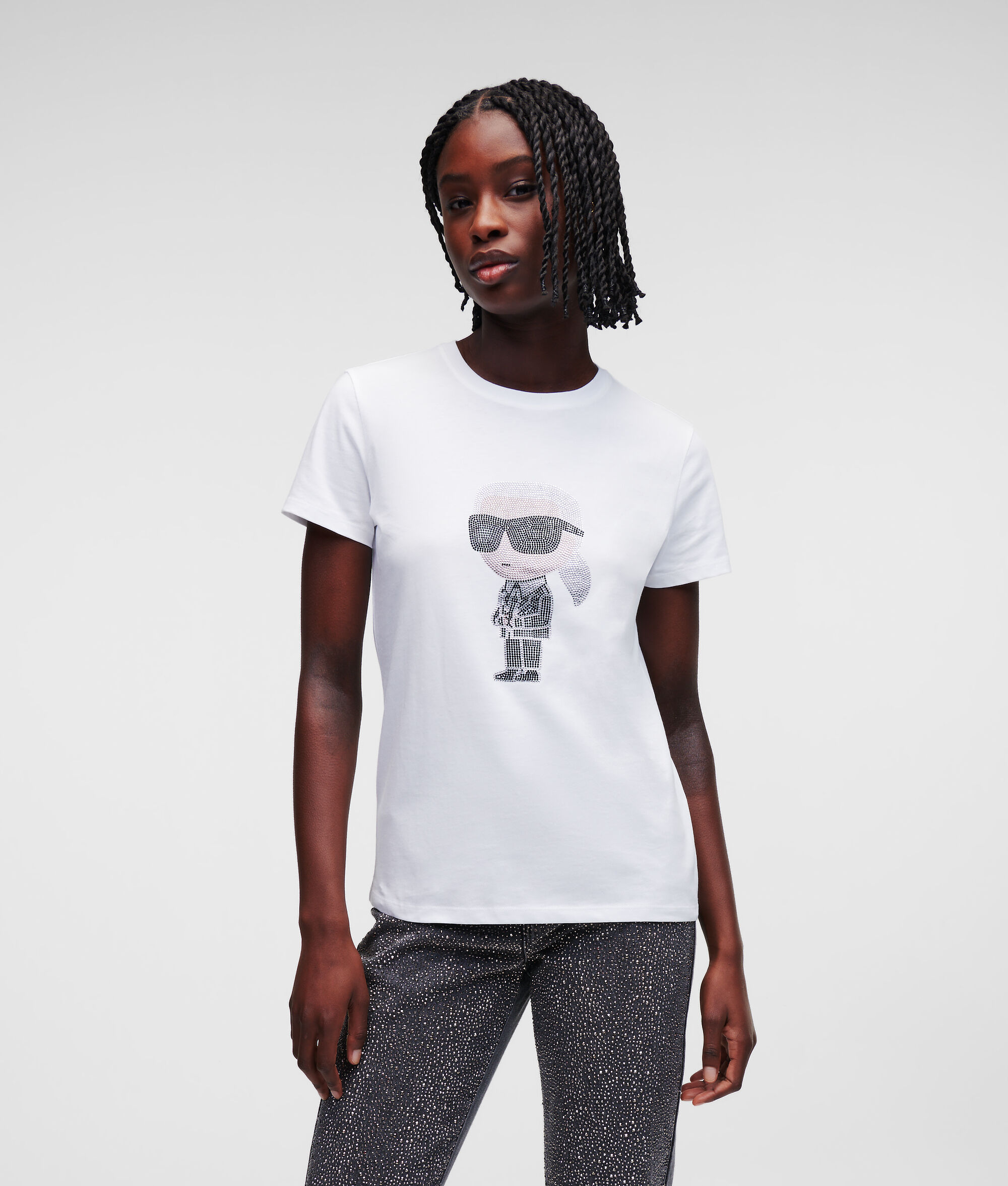 T-SHIRT KARL KARL IKONIK À STRASS