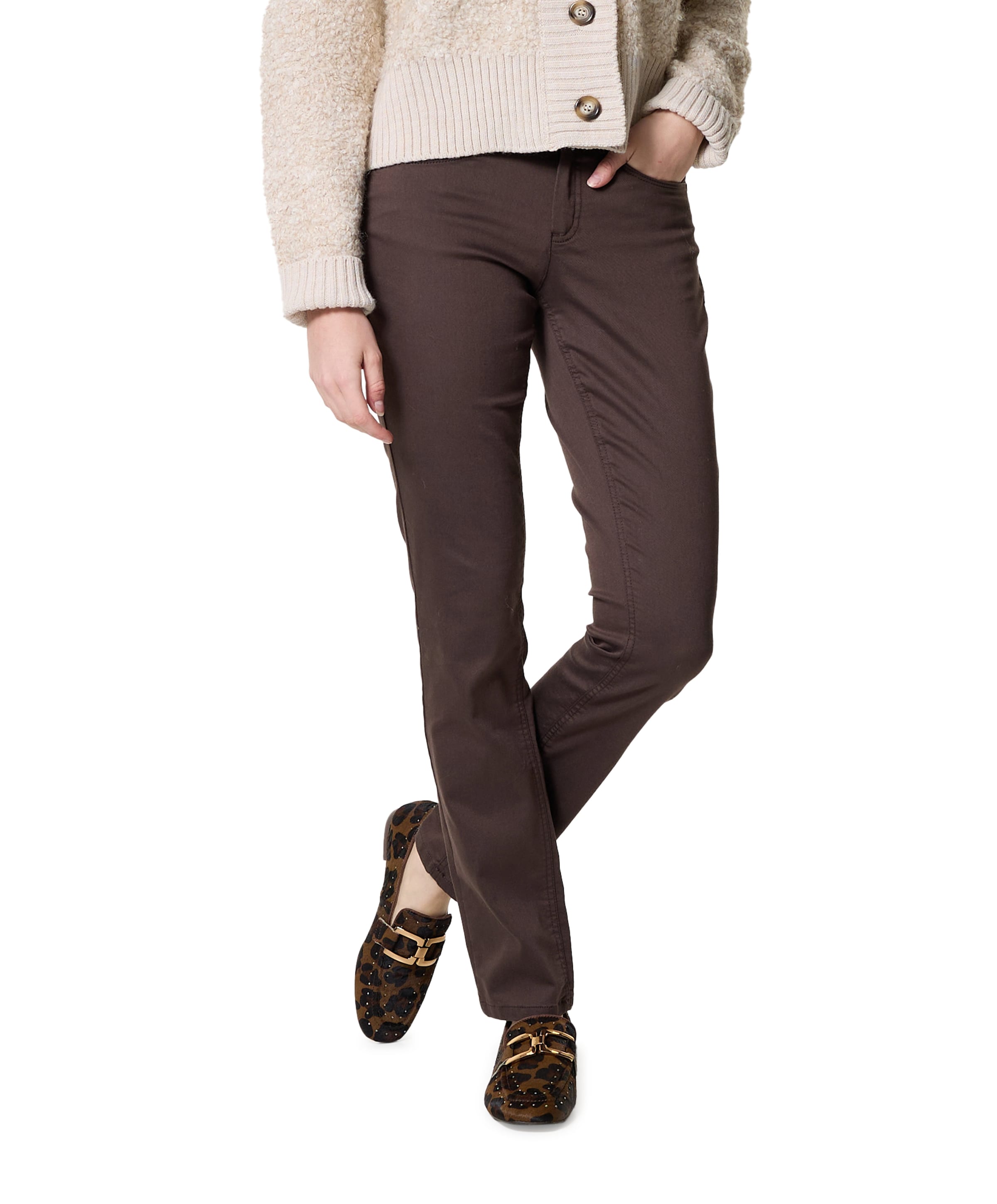 Enjoy 5 Pocket Super Stretch Lang dames broek bruin