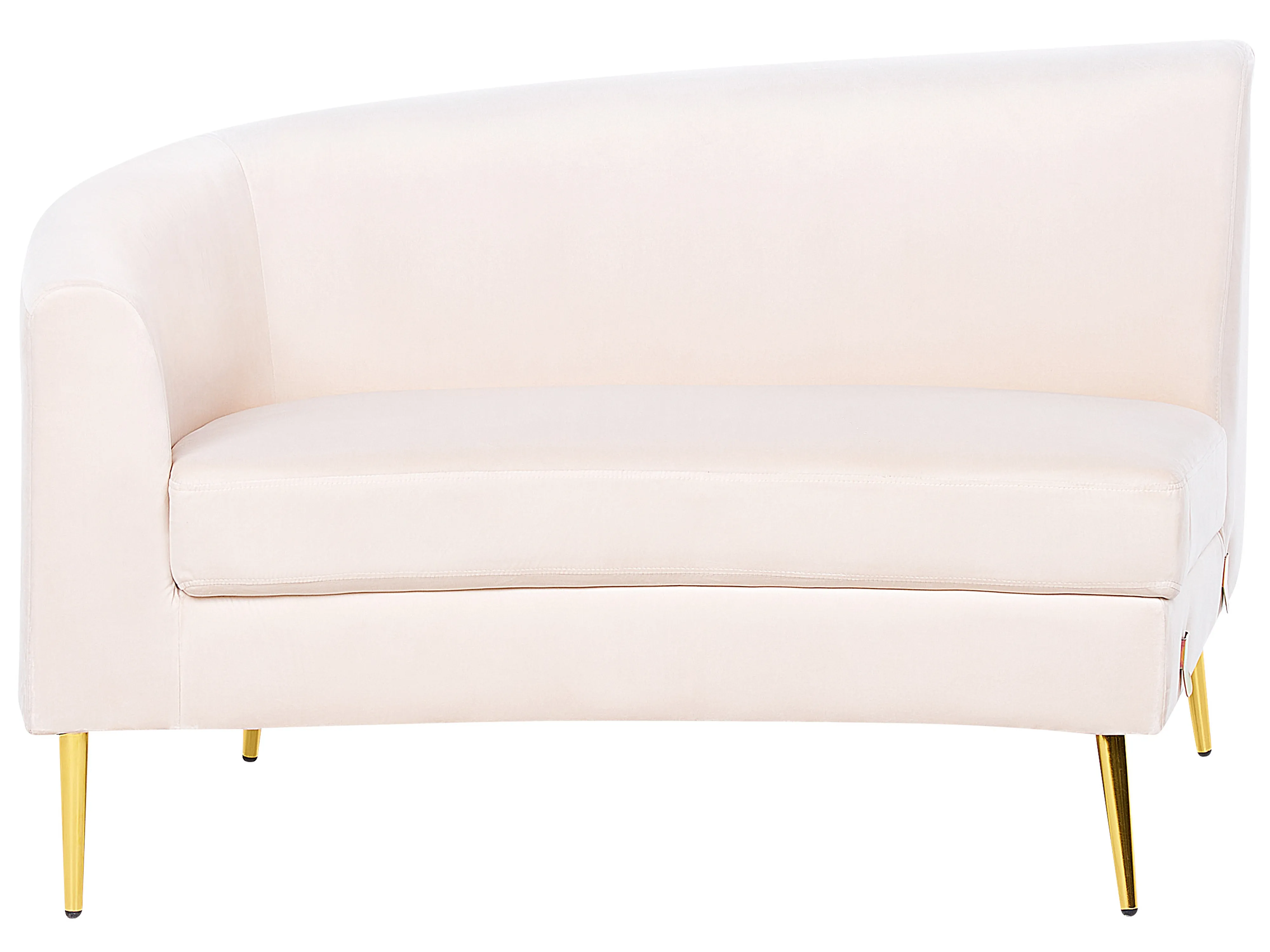 Halfronde bank 4-zits MOSS Fluweel Lichtbeige
