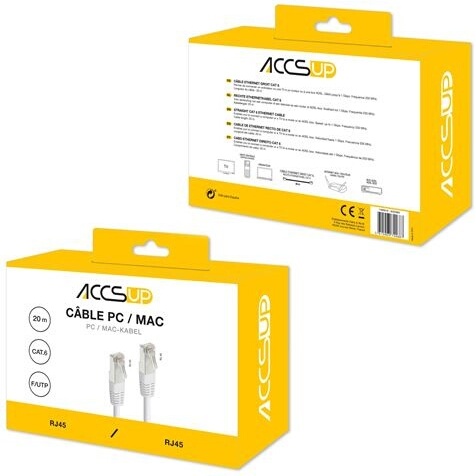 Câbles réseau Accsup CABLE RJ45 CAT6 DROIT 20M BLANC