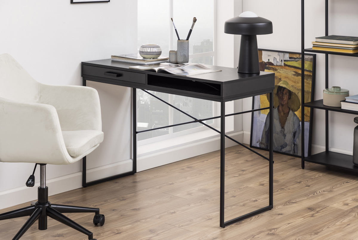 Houten bureau Vic - met opbergvak Naturel