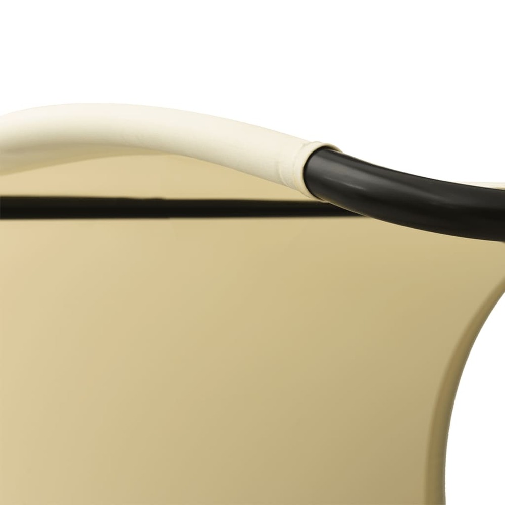 Transat chaise longue bain de soleil lit de jardin terrasse meuble d'extérieur double avec auvent textilène noir et crème 02_
