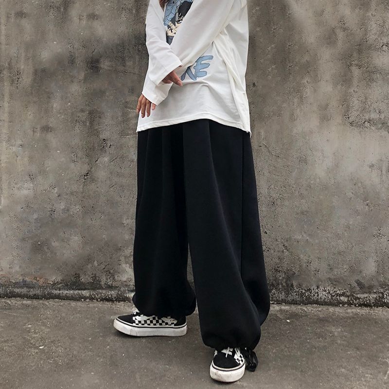 Shineon Studio - Effen joggingbroek met wijde pijpen