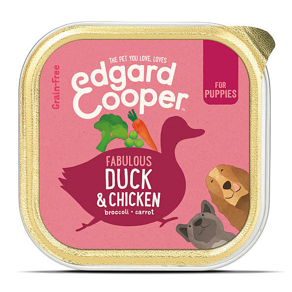 Edgard & Cooper Puppy Kuipjes Eend en Kip 11 x 150 gram