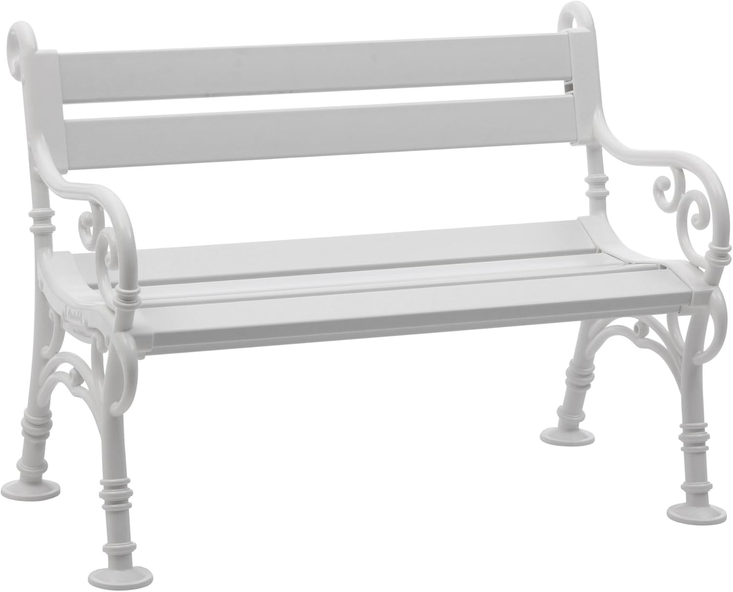PROREGAL Gartenbank Curacao | 2-Sitzer | Weiß | HxBxT 85x115x60cm | Witterungs- & UV-beständiger Kunststoff | Parkbank Sitzbank Außenbereich Garten Balkon Terrasse