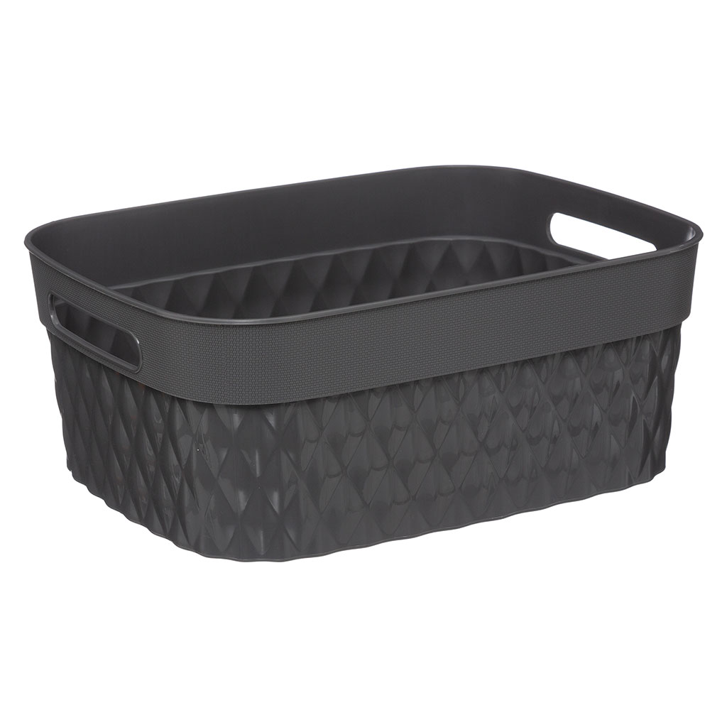 Panier rectangle plastique gris 8.5L