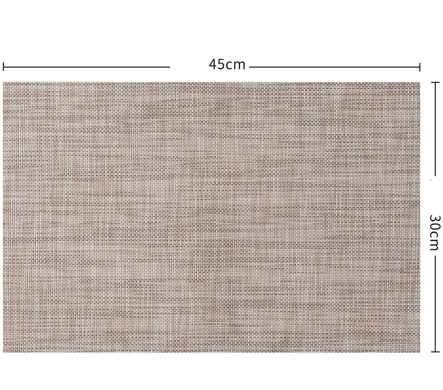 (8er Set) 45x30cm Hitzebeständige PVC Tischunterlage Abwaschbare Teller Untersetzer Tischset - Caramel
