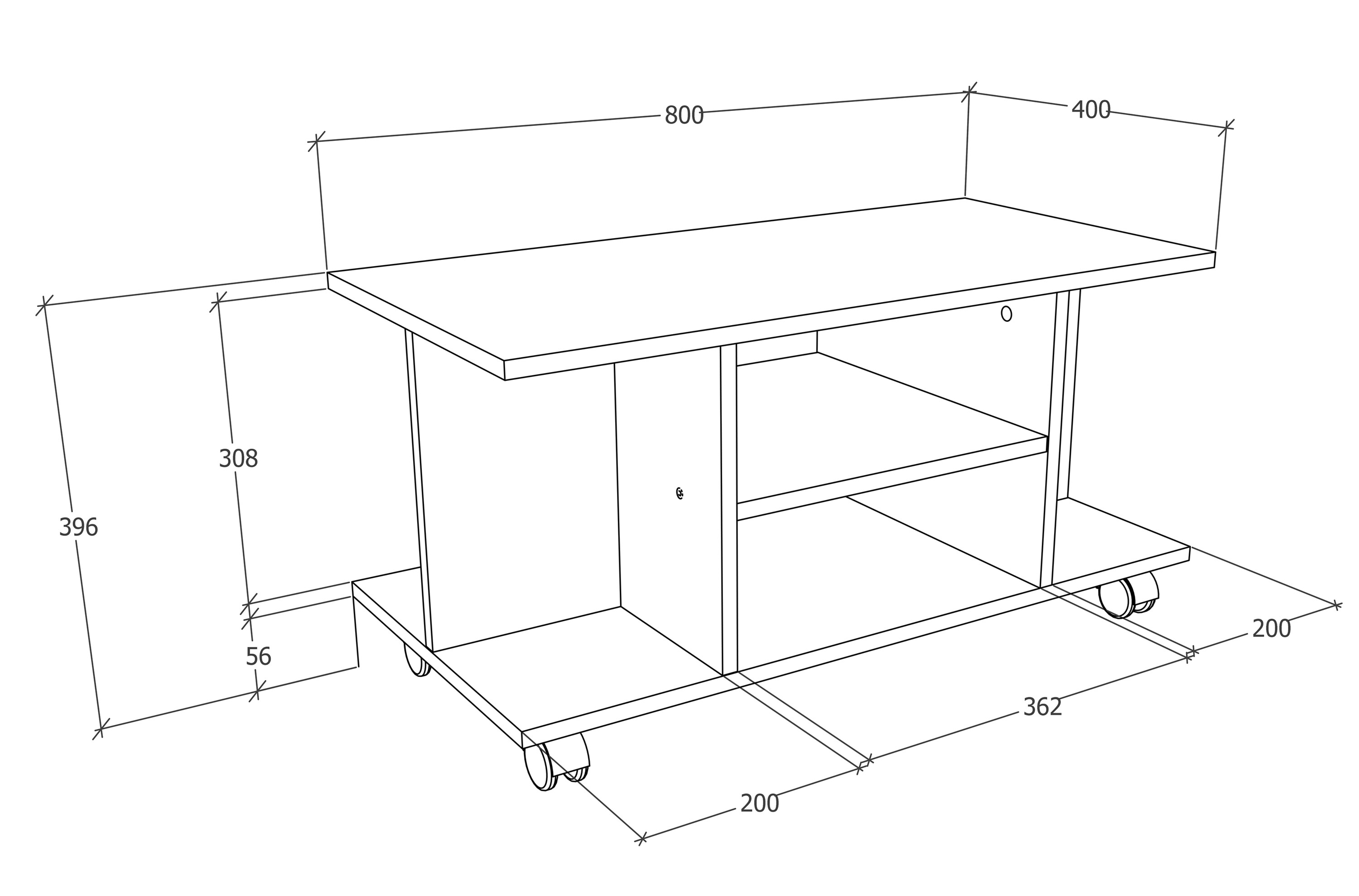VCM Holz TV Lowboard Rollen Fernsehschrank Tisch Konsole rollbar Möbel Fernsehtisch Findalo