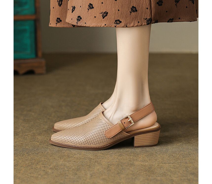 Megan - Slingback sandalen met blokhak