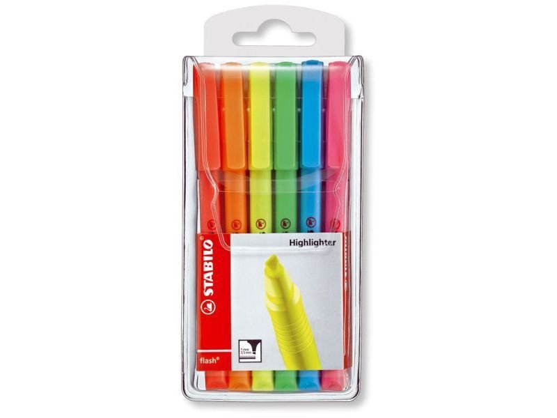 Stabilo Flash Textmarker, 6er-Set