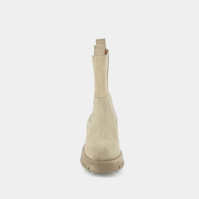 Bottines à plateformes  en croute beige