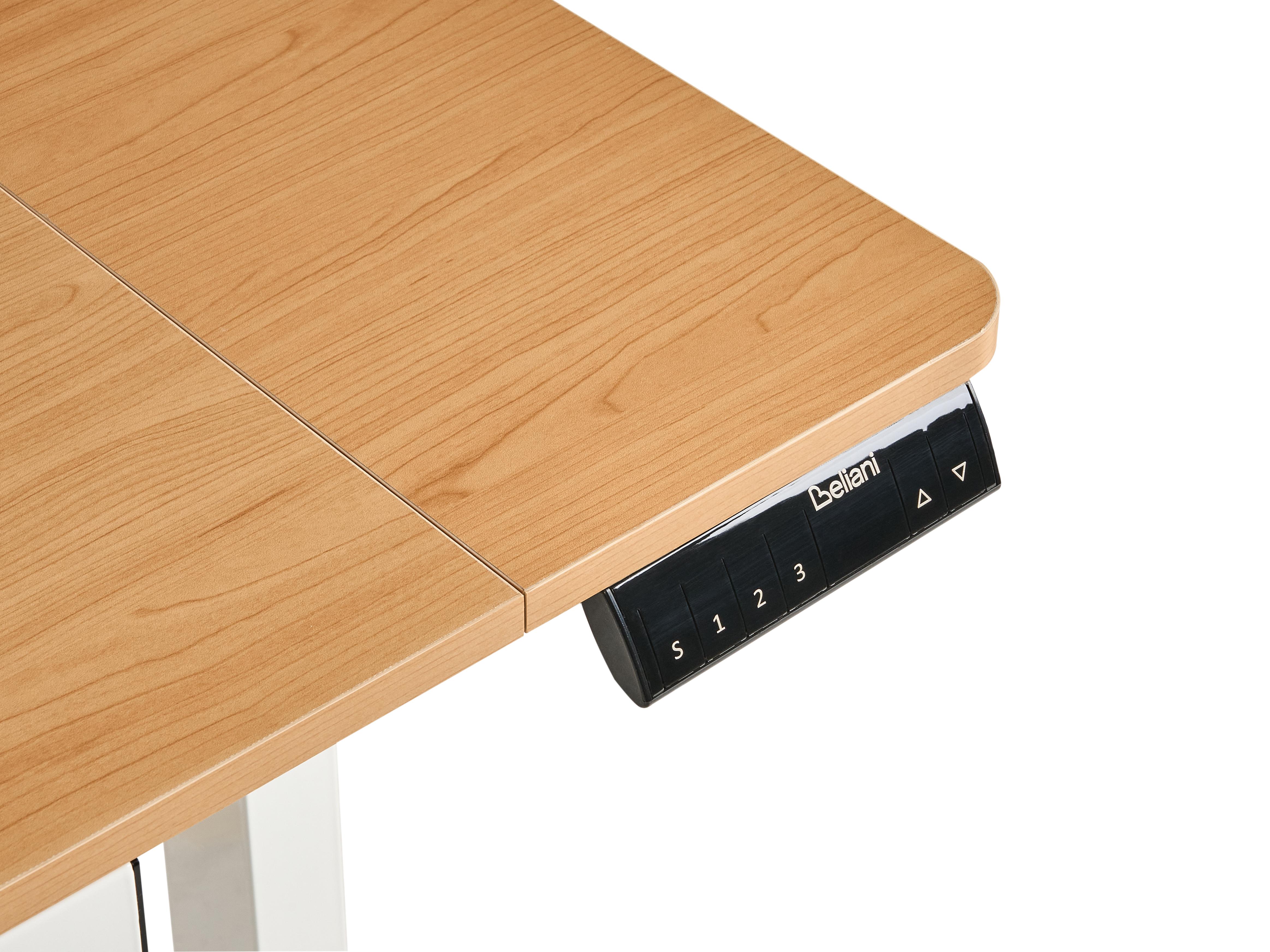 Elektrisch verstelbaar sta-bureau LUCAMA Lichtbruin/wit 120 cm 60 cm met USB-poort