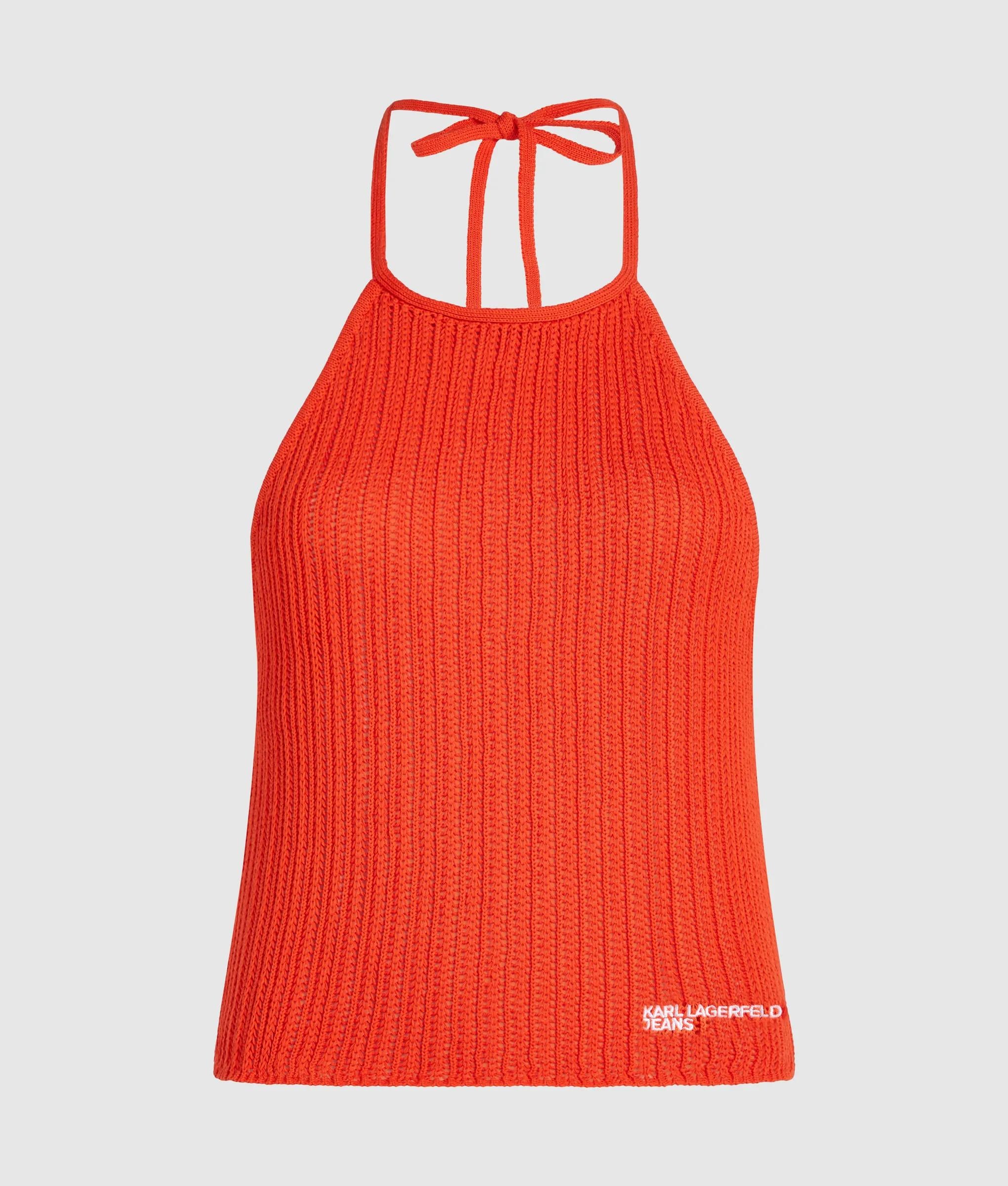 Gebreide halternek top