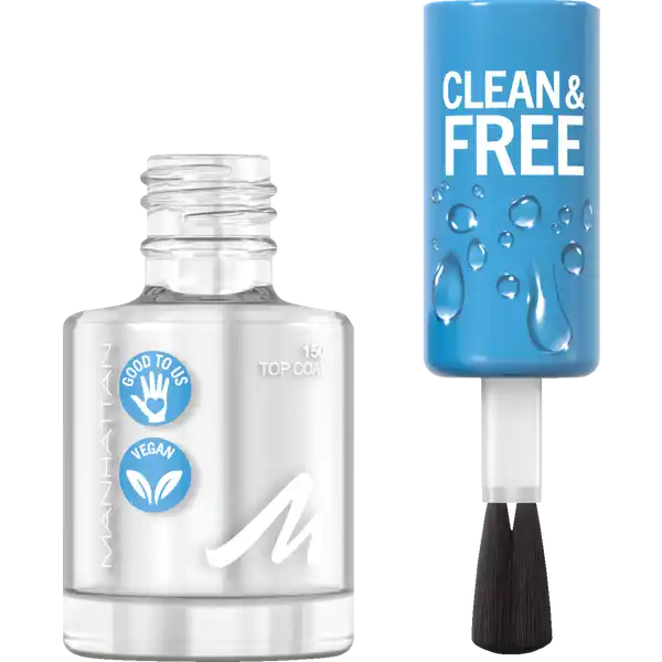 Clean & Free Nail Polish 150 Top Coat Oxygen Wave