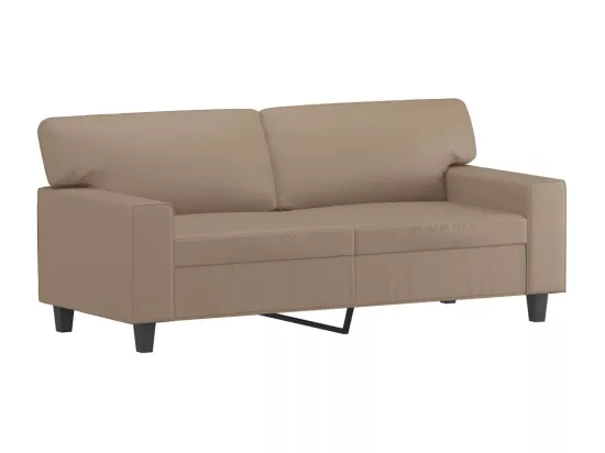 Canapé 2 places avec oreillers cappuccino 140 cm similicuir