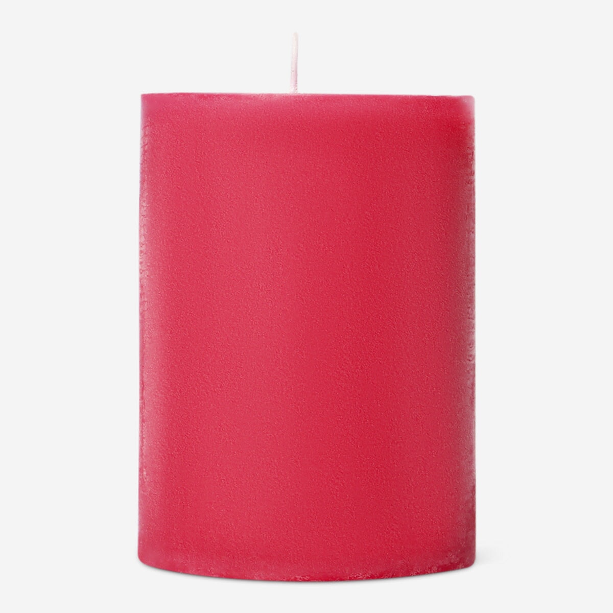 Rustikt rødt bloklys - 8 cm