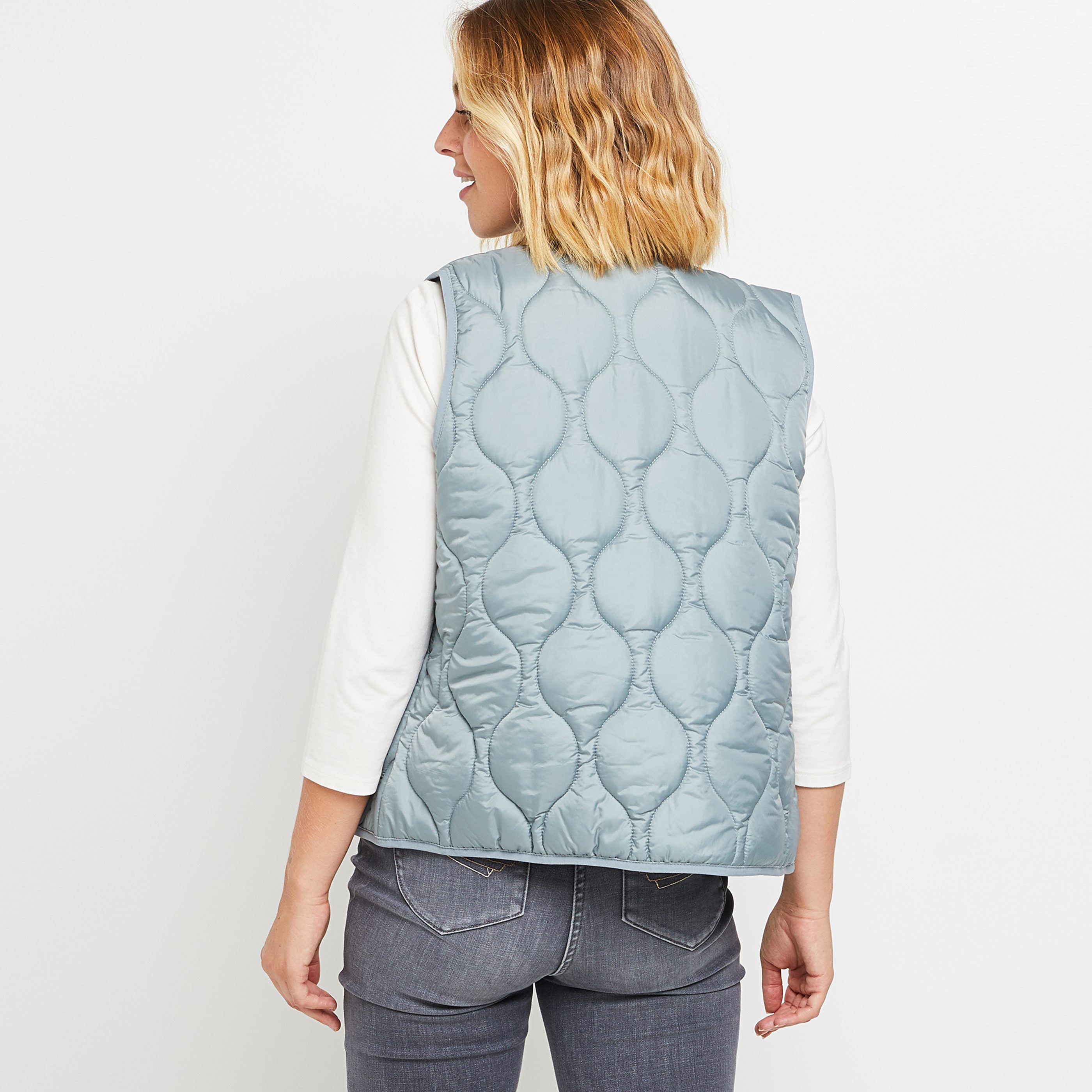 Doudoune fine sans manches femme - BLEU CLAIR