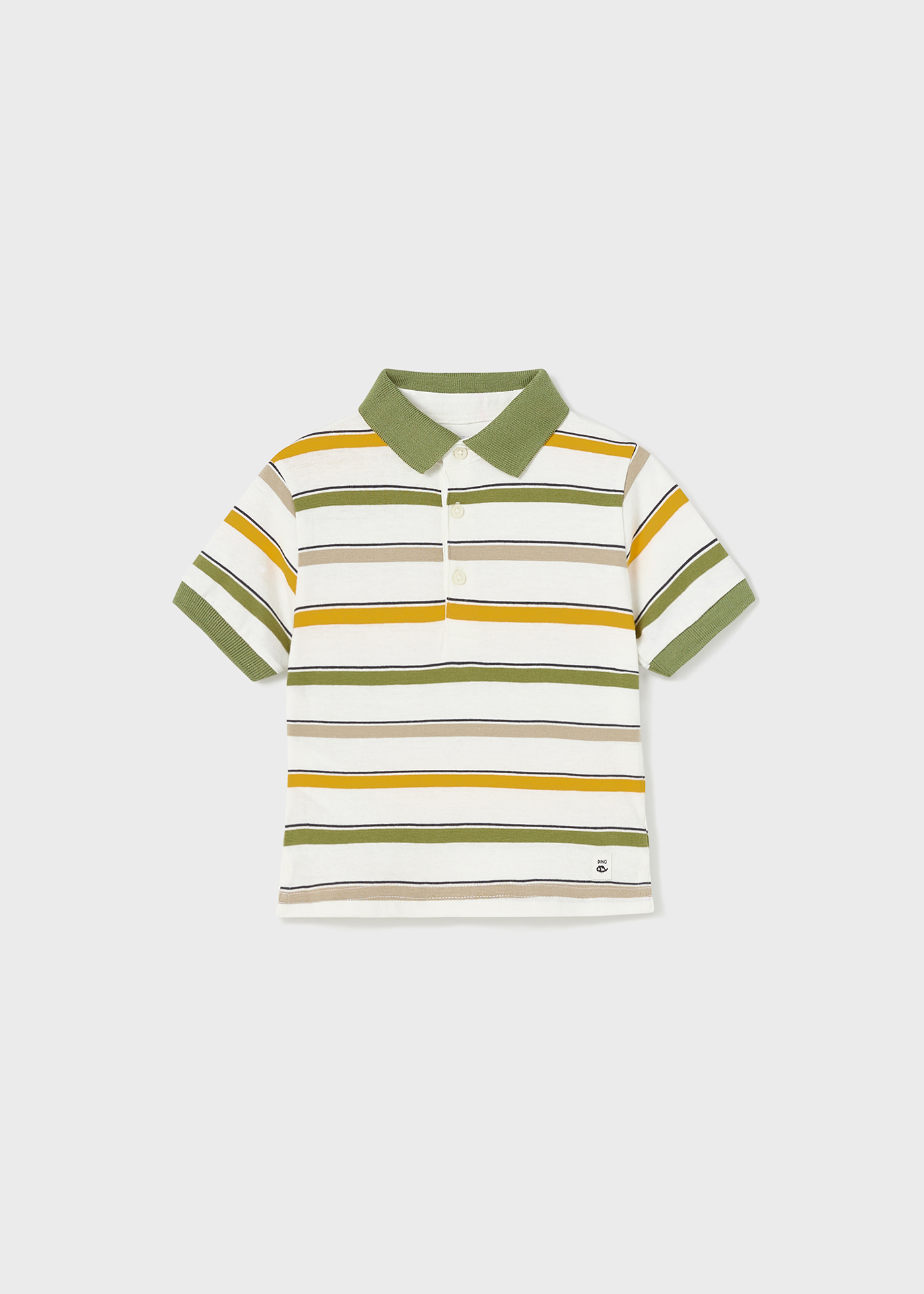 Camisa polo infantil de manga curta com estampa.