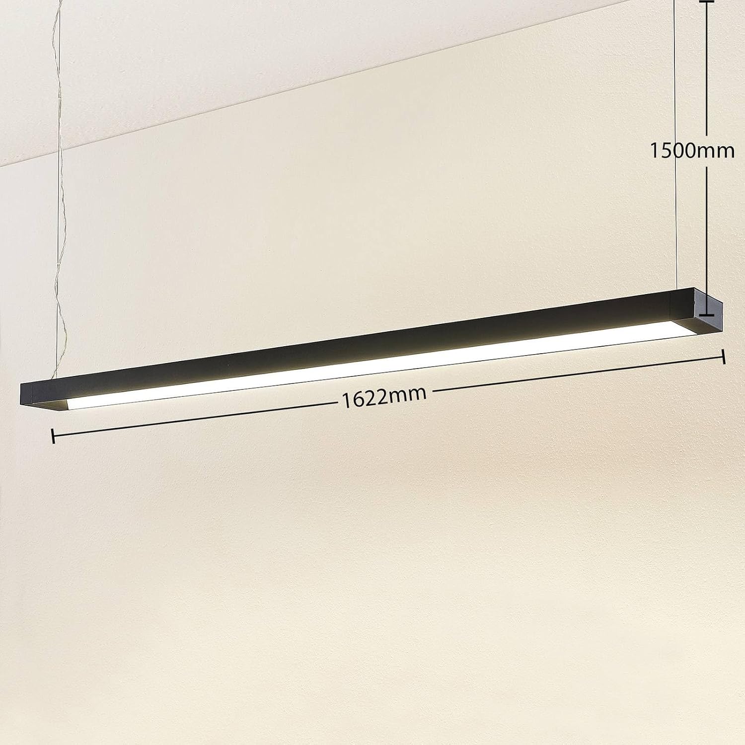 Arcchio LED Pendelleuchte Büro 162 cm, Hängelampe Büroleuchte 4000K Pendellampe Downlight Schreibtisch Hängeleuchte Deckenleuchte Bürolampe