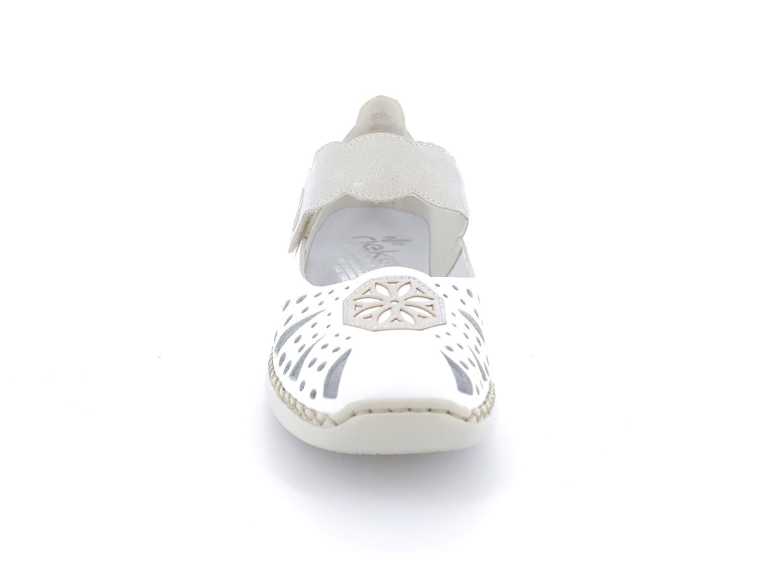 Rieker-41368 Cuir Blanc Argent