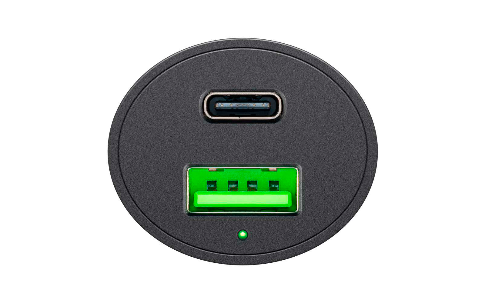 Goobay KFZ USB 2 Port 48W USB-C PD + QC3.0 sw PL Dual-USB Auto Schnellladegerät USB-C