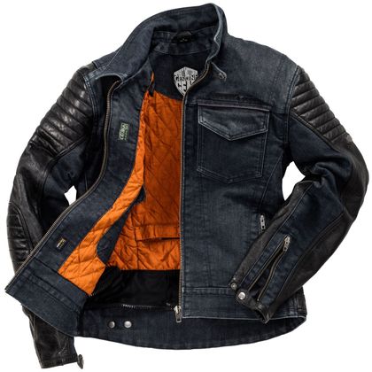 Veste Jean Spirit Motors LEATHER TEX 1.0 - Noir / Bleu