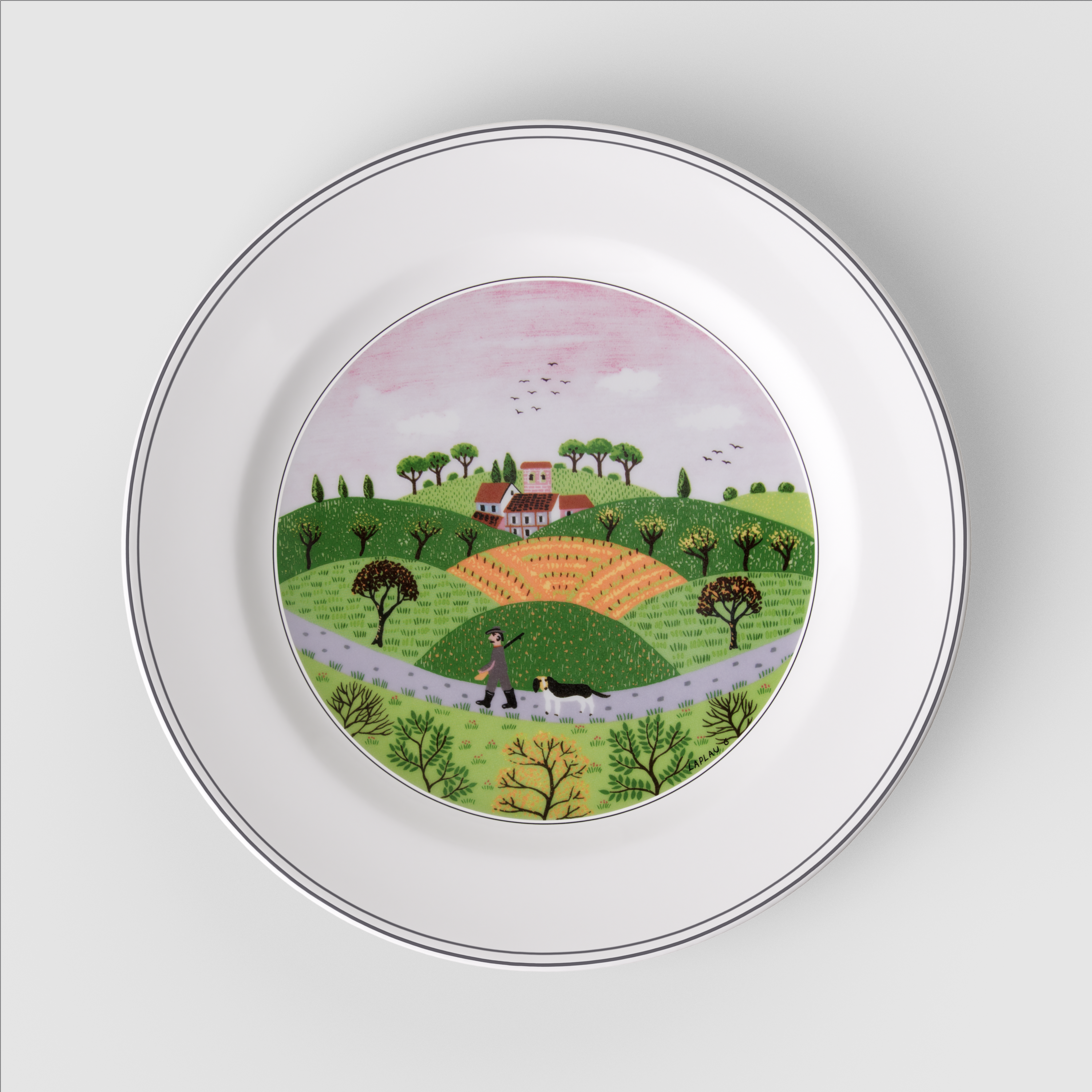 Design Naif Dinner plate Multi-colored, 10.7'', Premium Porcelain
