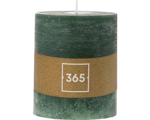 Rustieke pilaarkaars, Ø 10 cm, H 12 cm, paraffine, groen