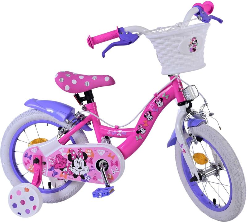 Disney - Minnie Cutest Ever - Kinderfiets - 14 inch - Roze - Twee Handremmen