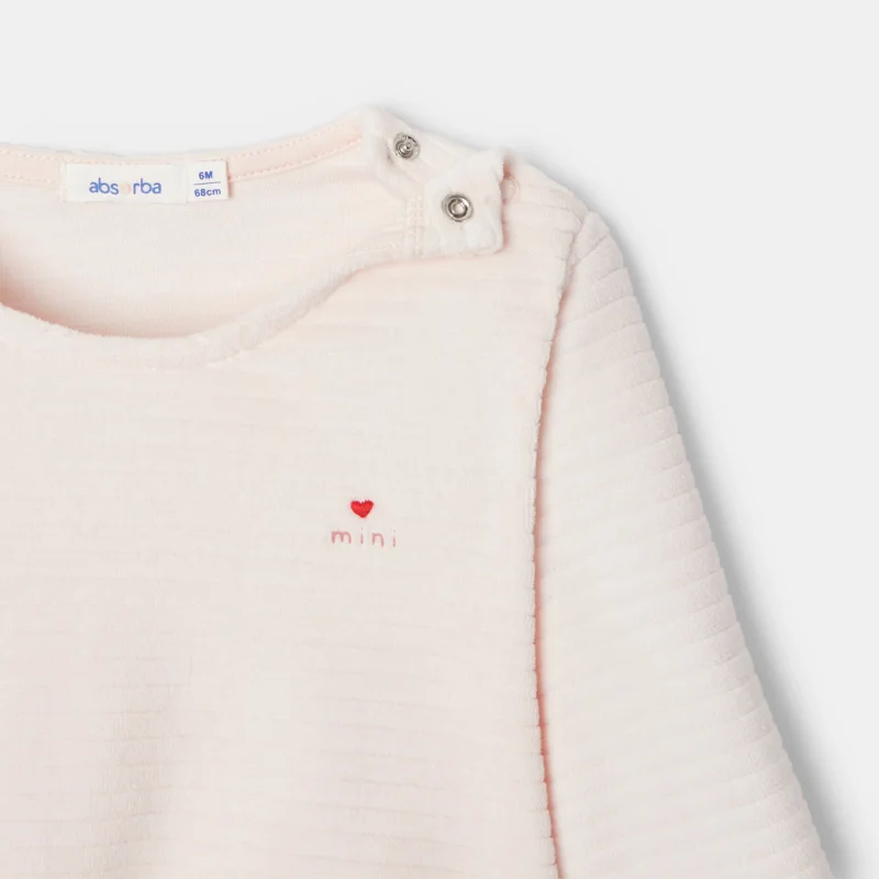 Pyjama en velours ottoman rose mixte Absorba Rose