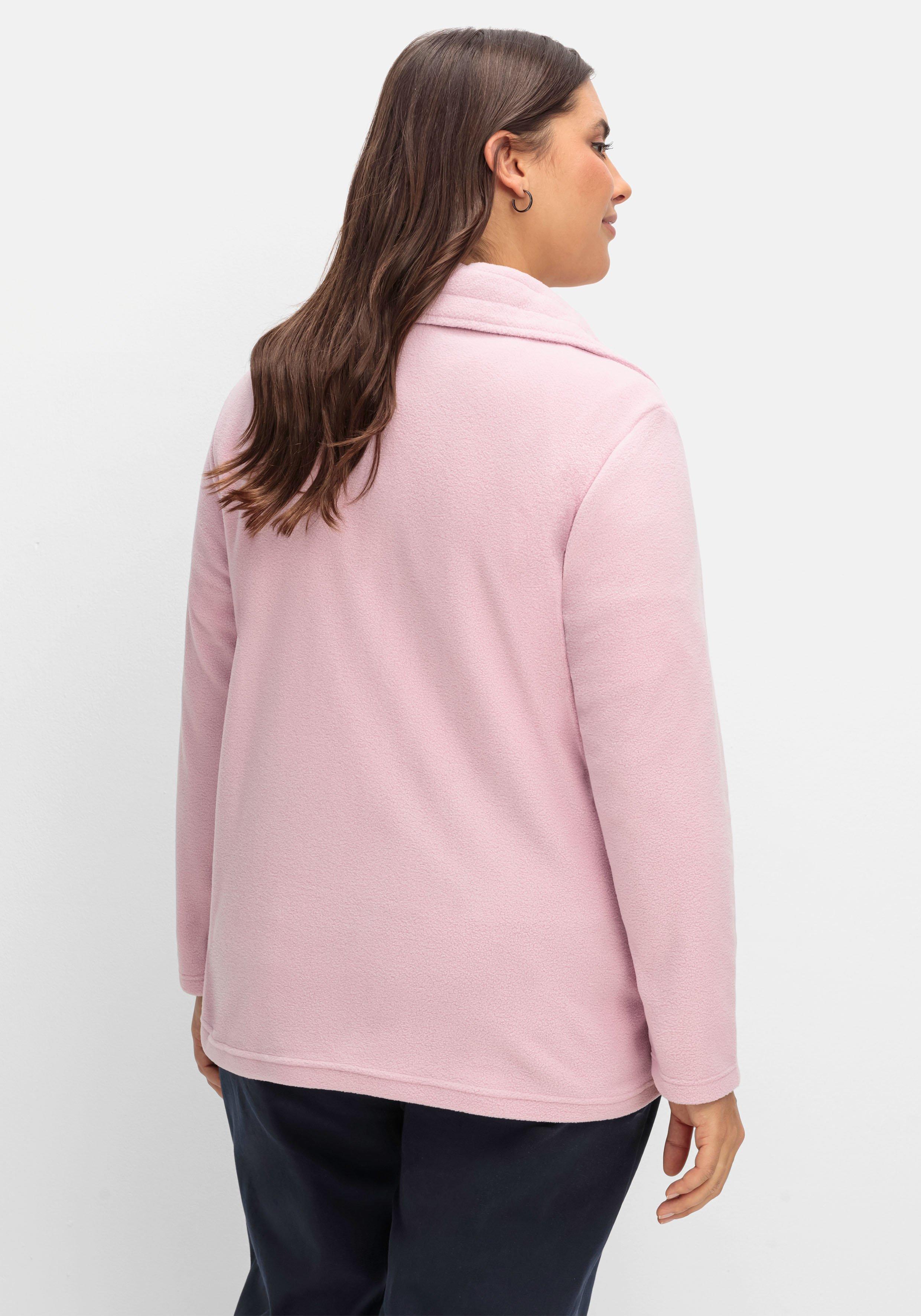 Fleecejacke mit Umlegekragen und 2-Wege-Zipper