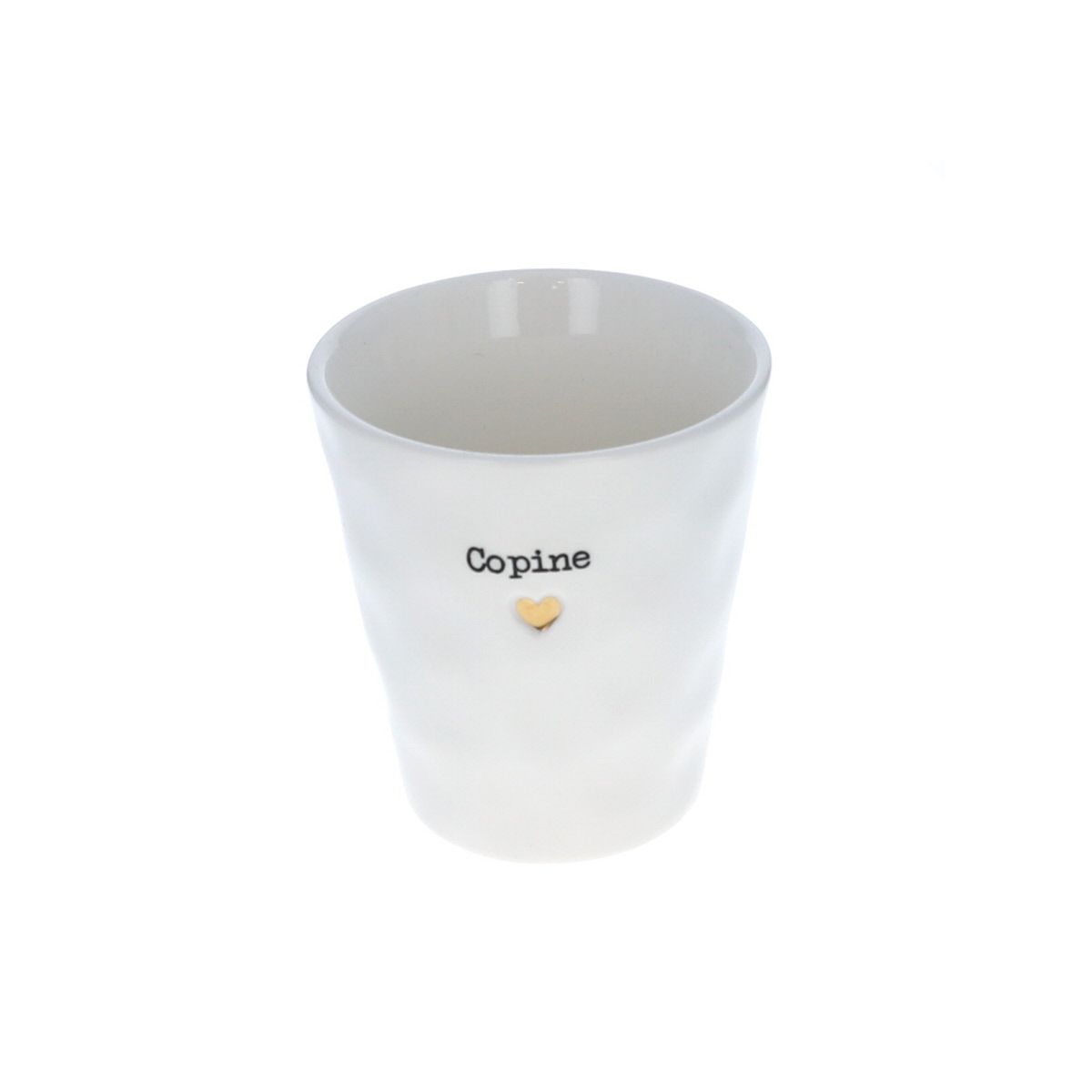 Tasse à café cœur doré 