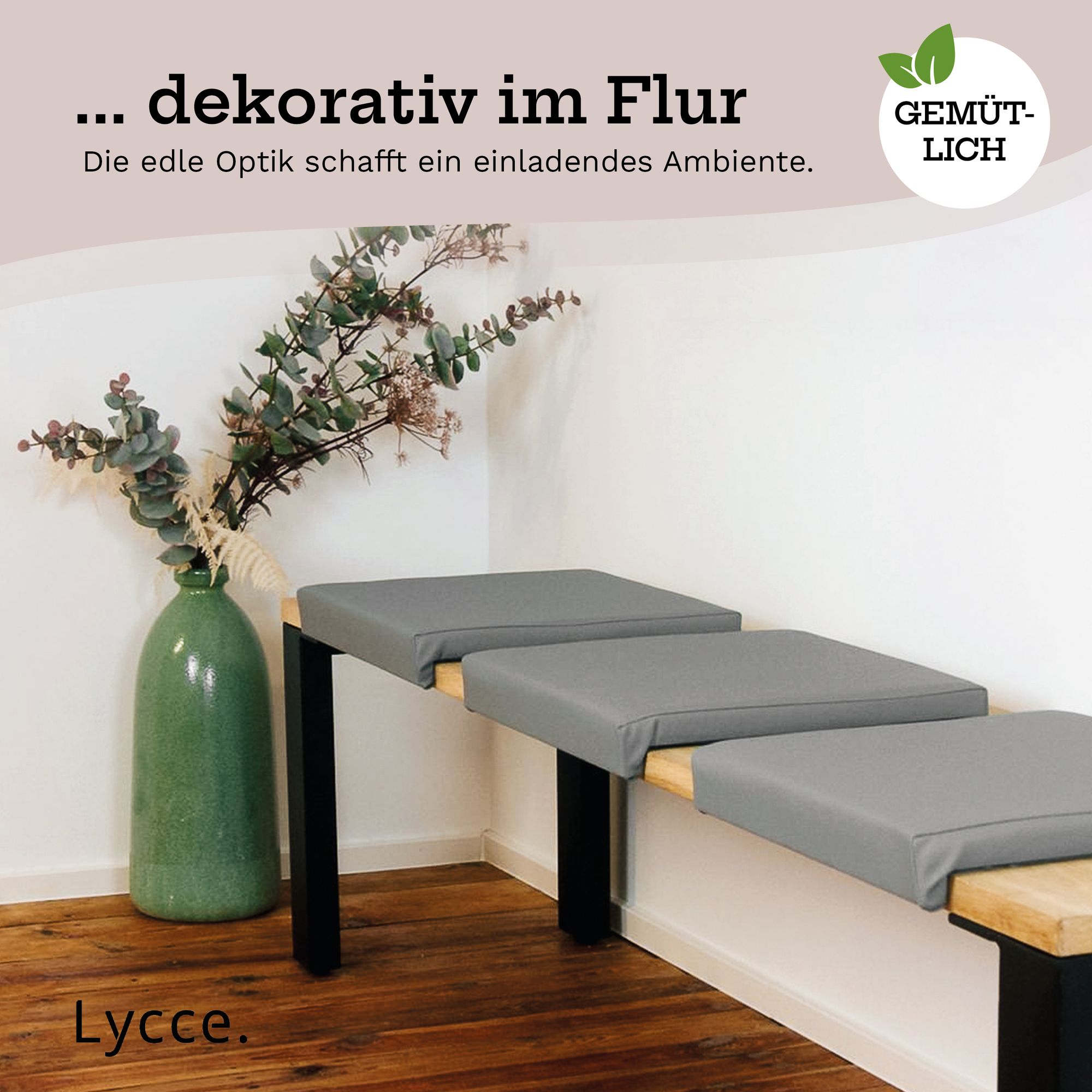 Lycce Klemmkissen Sitzkissen mit 1 Leiste, Kunstleder versch. Farben