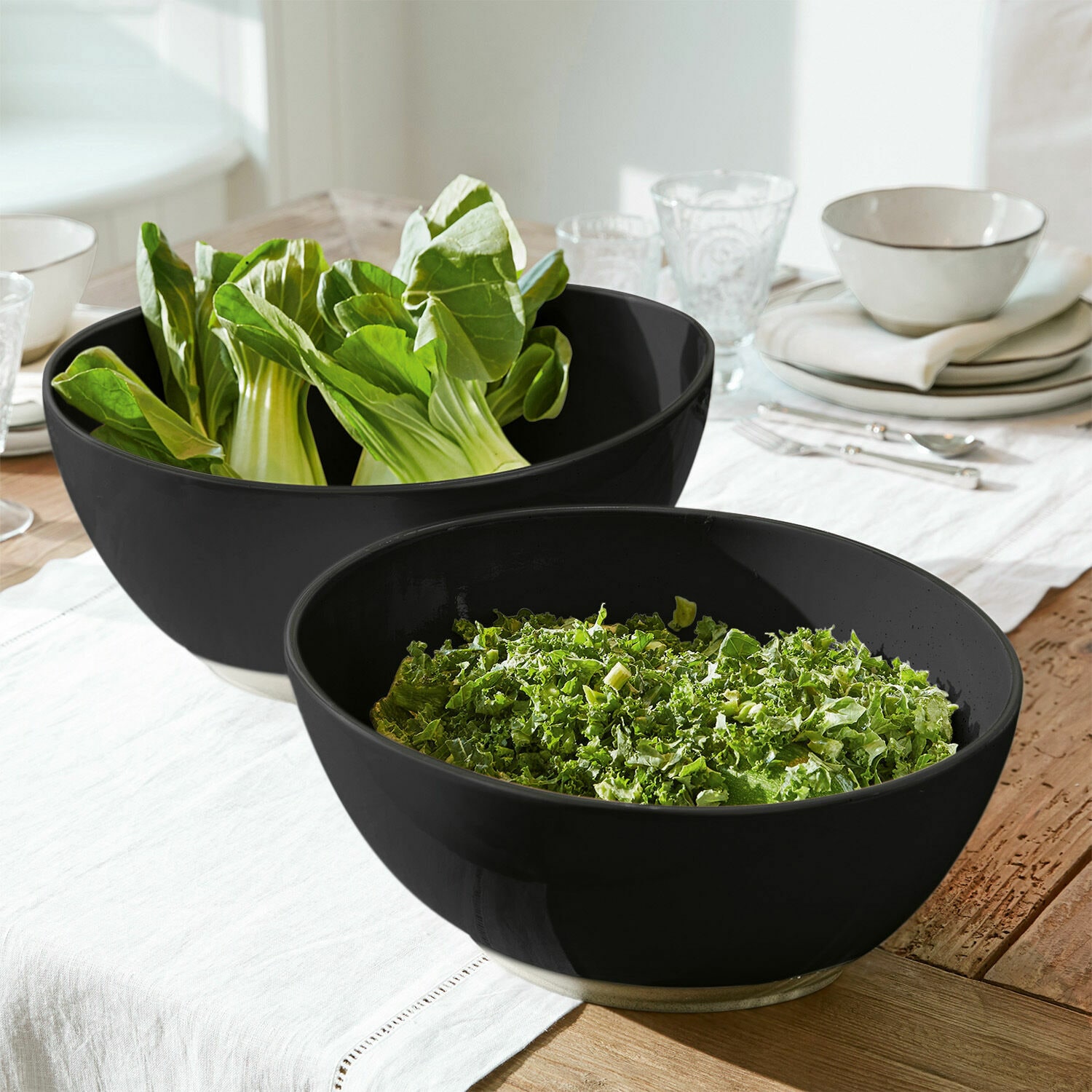 Salatschüssel 2er Set Biarré schwarz
