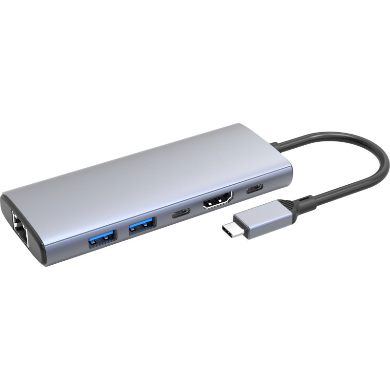 DLH DY-SA5260 hub & concentrateur USB Type-C 10000 Mbit/s Gris
