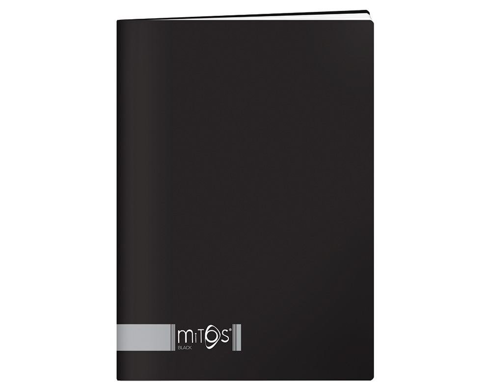 CADERNO AGRAFADO A4 PAUTADO MITOS PRETO 80 FOLHAS