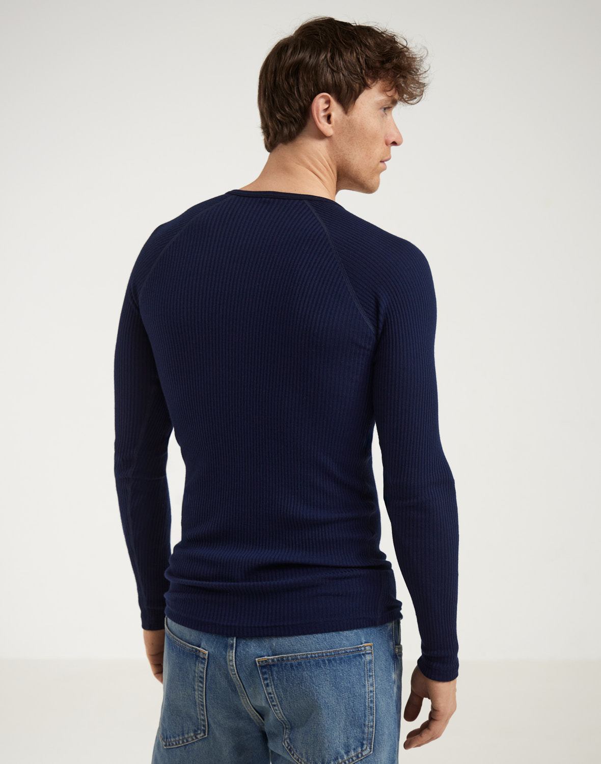 Shirt met knopen van merinowol voor heren