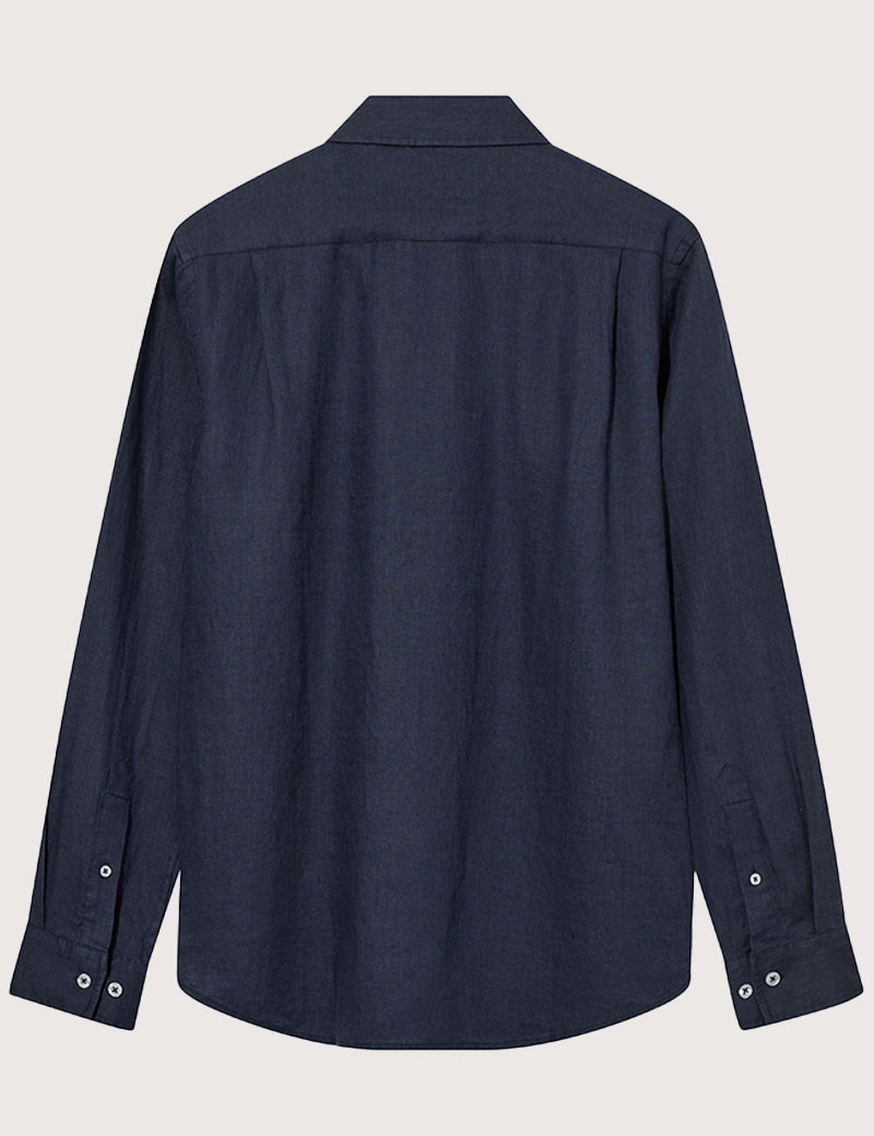 MOS MOSH CHEMISE HOMME MANCHES LONGUES EN LIN THEO INDIGO