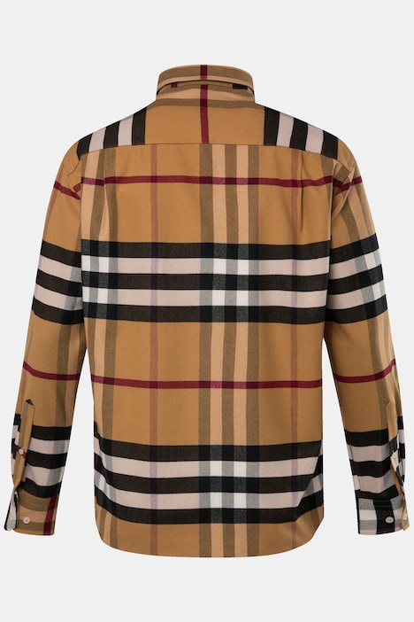 Boston Park Karo-Flanellhemd, Langarm, Buttondown-Kragen, Comfort Fit, bis 8 XL