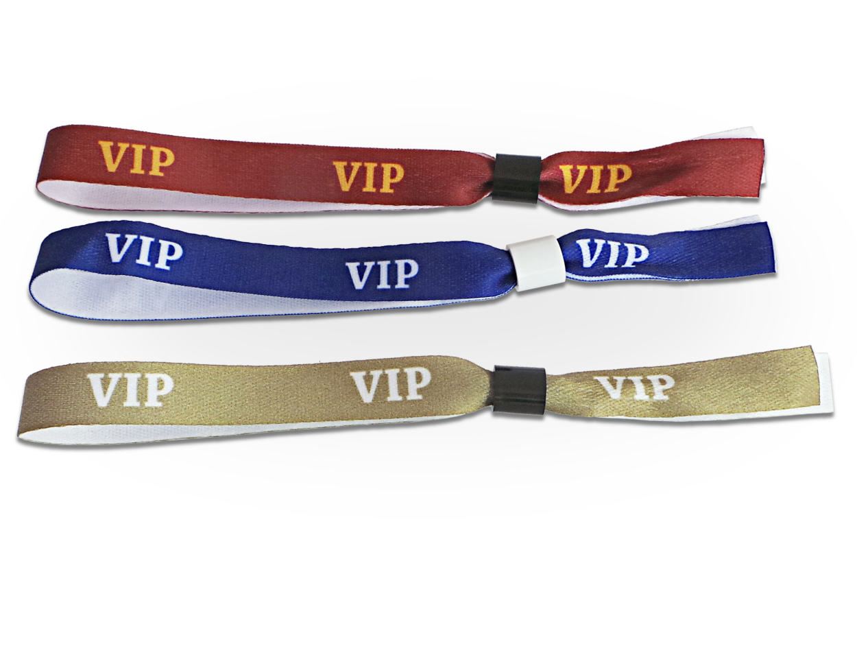 (50er Set) Stoff Party Einlass Armband Verstellbares VIP Eintritts Band Festival Kontrollband mit Slidelock Verschluss - Rot