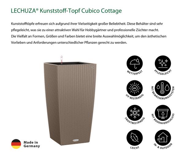 LECHUZA® Kunststoff-Topf Cubico Cottage,