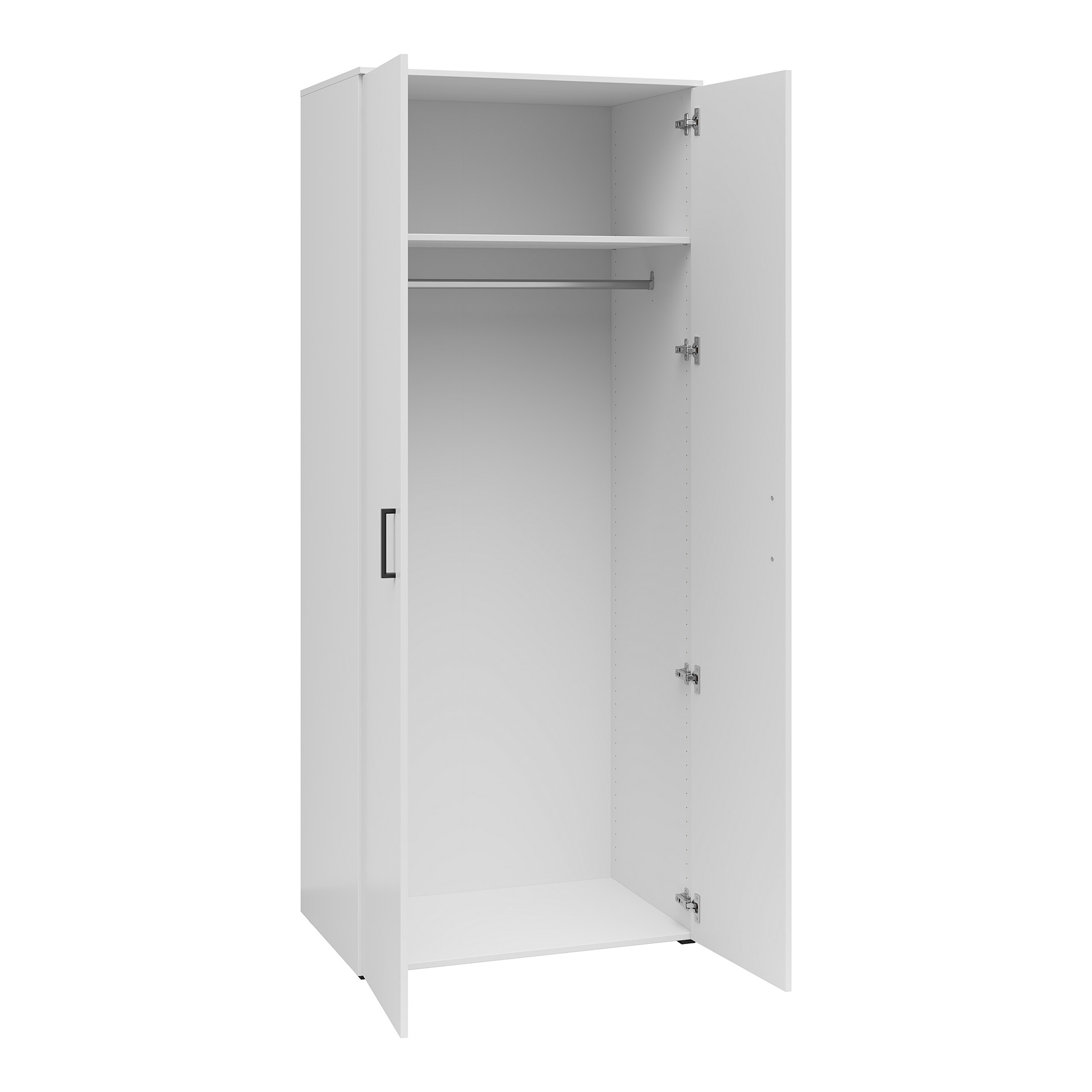 Kleiderschrank - weiß - Breite 80 cm - XL-Tiefe