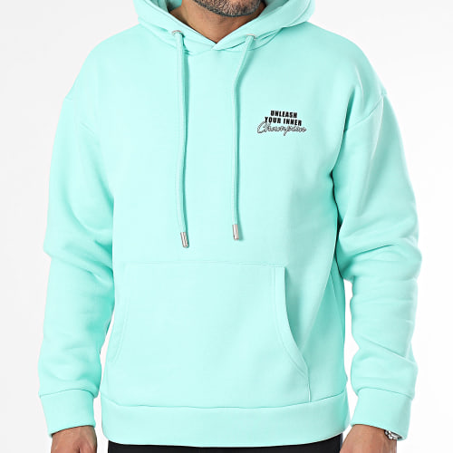 Sweat Capuche Bleu Turquoise