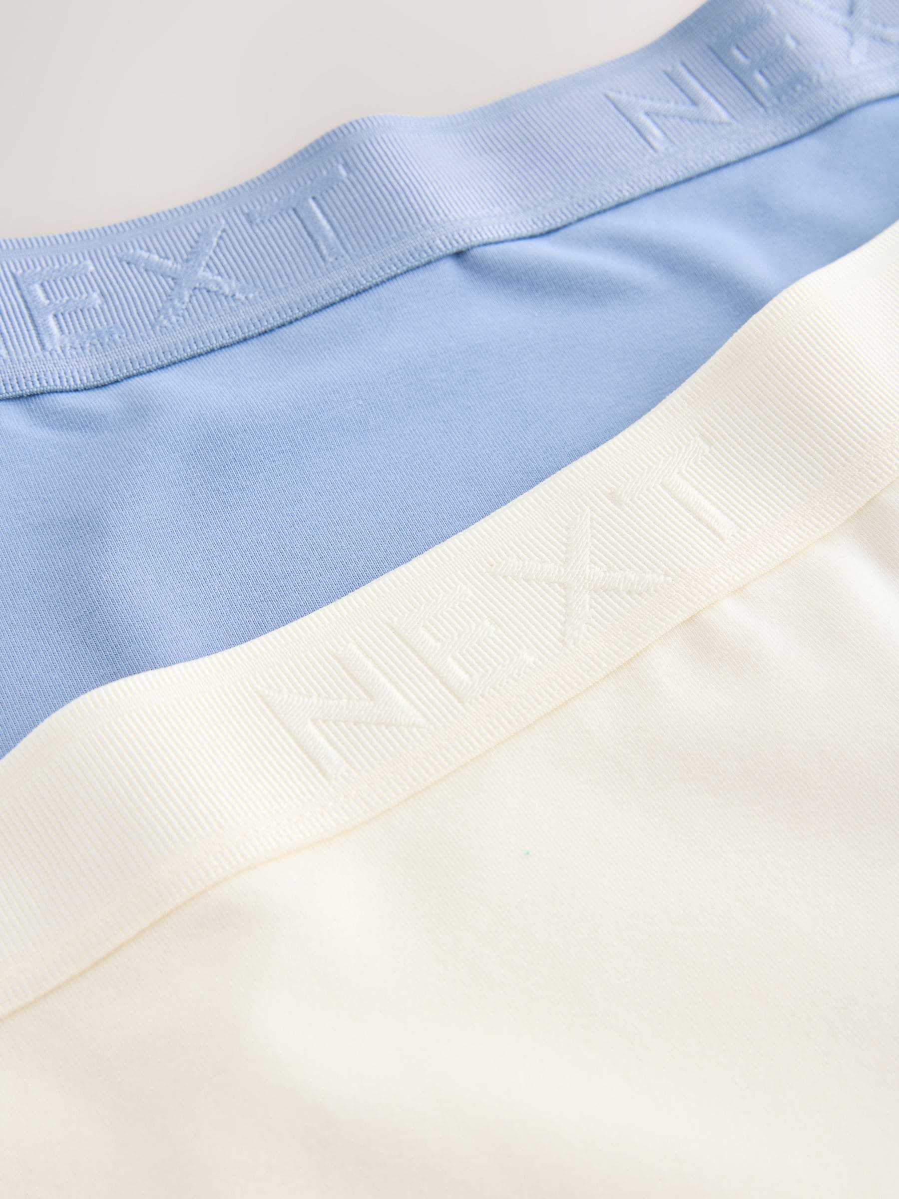 Crèmekleurig/blauw - Slips met logo verpakking van 2