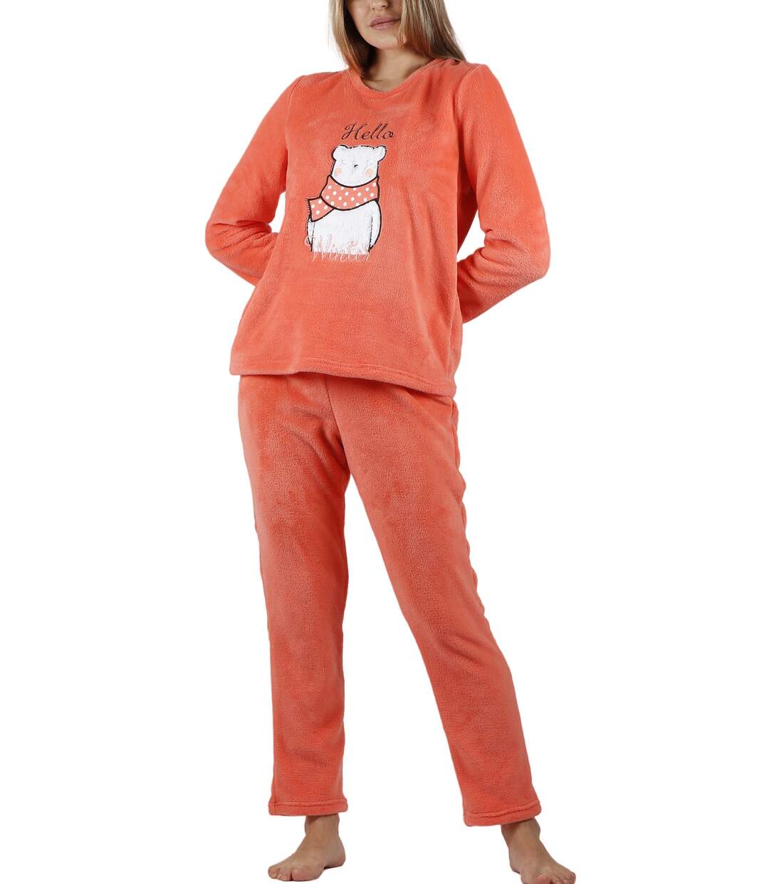 Pyjama polaire tenue pantalon top manches longues Hello Winter Admas