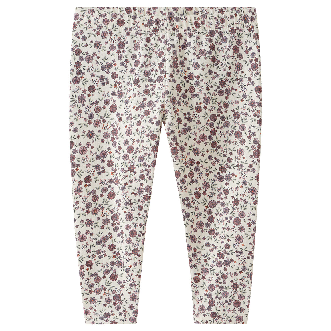 Topomini Pure Collection 2 Baby Leggings mit Blümchen hellbeige / puderrosa