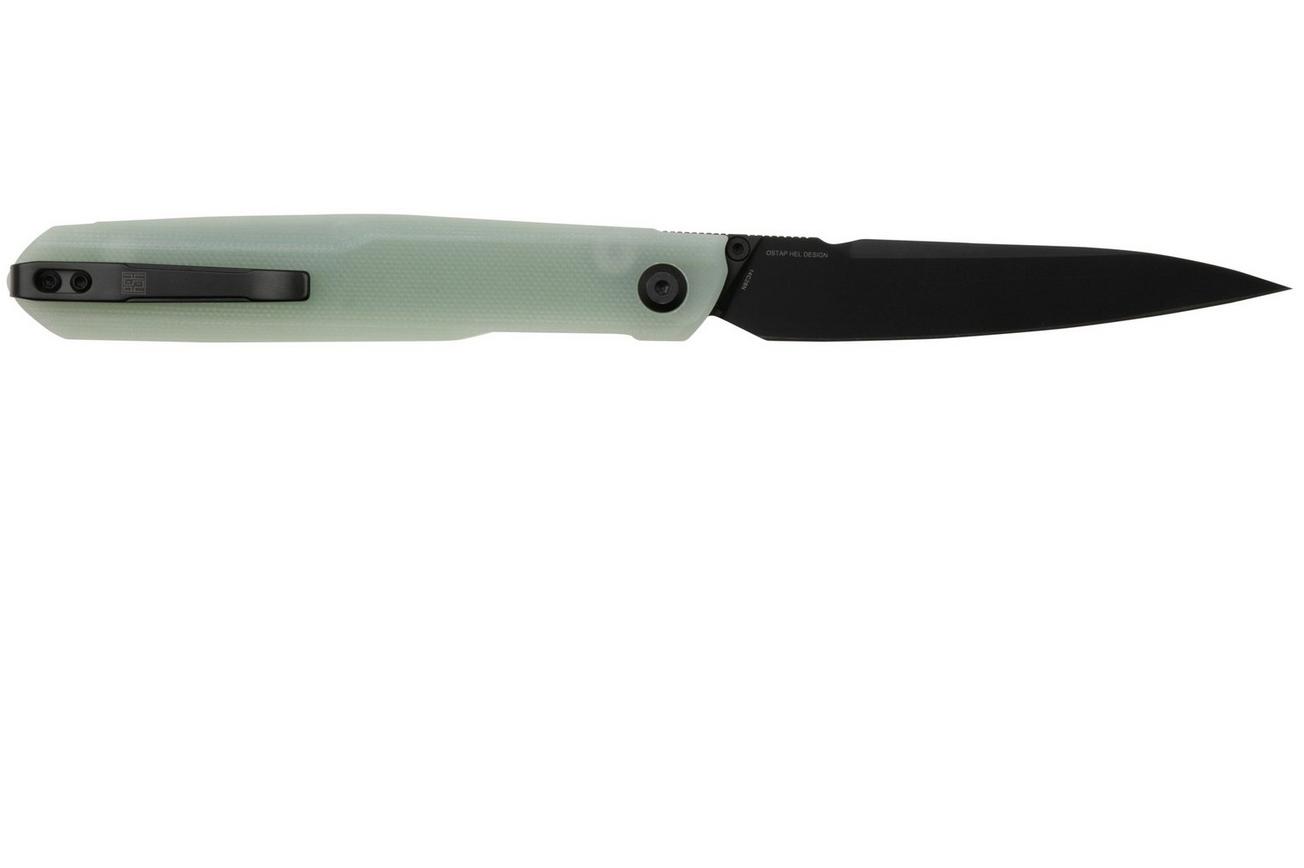Real Steel G5 Metamorph Button Lock 7832N Black 14C28N, Natural G10, zakmes, Ostap Hel design