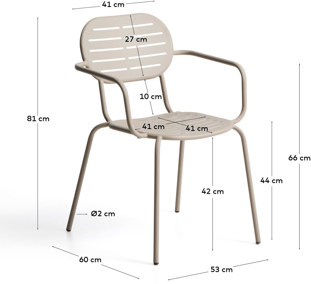 Kave Home   Brai Tuin Armstoel